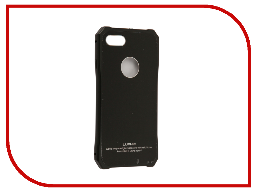   Luphie  iPhone 7 Toughend Glass Back + Metal Frame Black-Black PX / LUPH-IPH7-TGBMF-bb