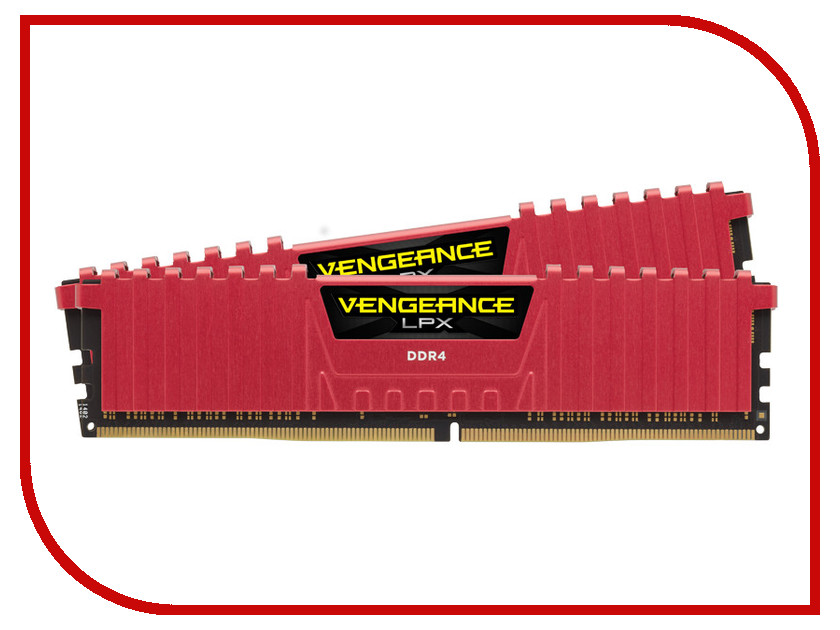 Модули памяти CMK32GX4M2B3200C16R Модуль памяти Corsair Vengeance LPX Red DDR4 DIMM 3200MHz PC4-25600 CL16 - 32Gb KIT (2x16Gb) CMK32GX4M2B3200C16R