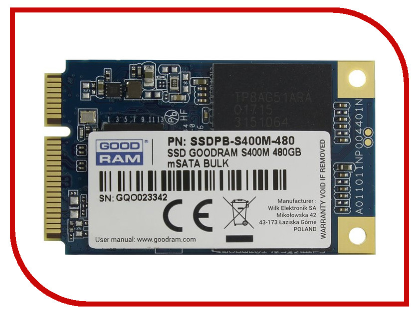 фото Жесткий диск 480Gb - GoodRAM S400M SSDPB-S400M-480