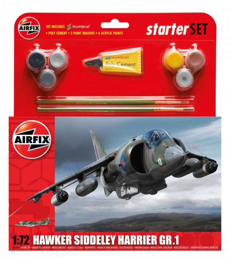 Сборная модель AIRFIX Hawker Harrier GR1 Starter Set A55205