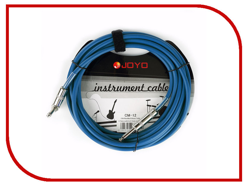 Jack 2.5/3.5/6.3mm CM-12 Аксессуар JOYO CM-12 Cable 6.3 Jack/M TS-угловой 4.5m Blue