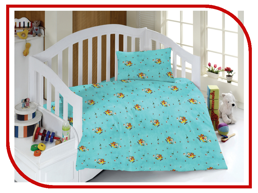 фото Постельное белье Эго КПБ-Д-01 Комплект 1.5 спальный Бязь Light Blue-Yellow Funnel