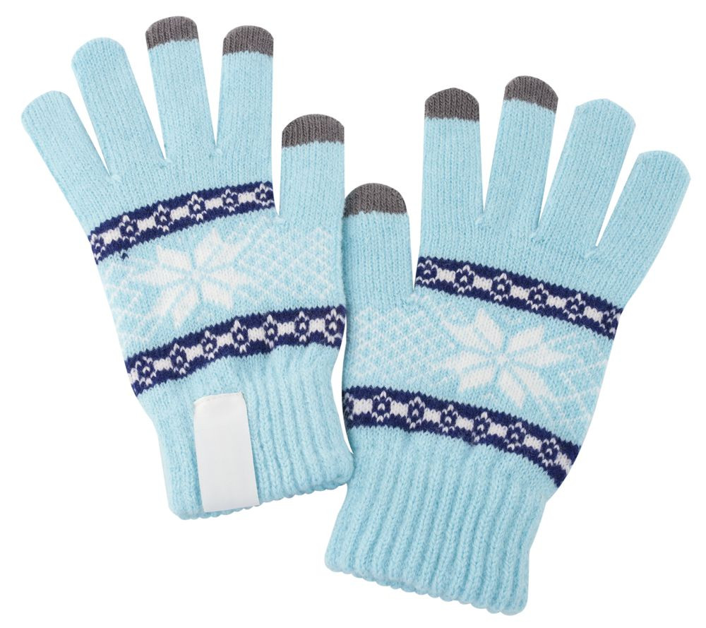 фото Теплые перчатки для сенсорных дисплеев проект 111 snowflake light blue 2794.44