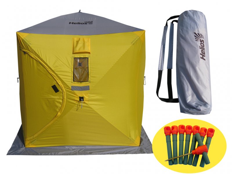 Палатка Helios Куб 1.8х1.8 Yellow-Grey 0042783