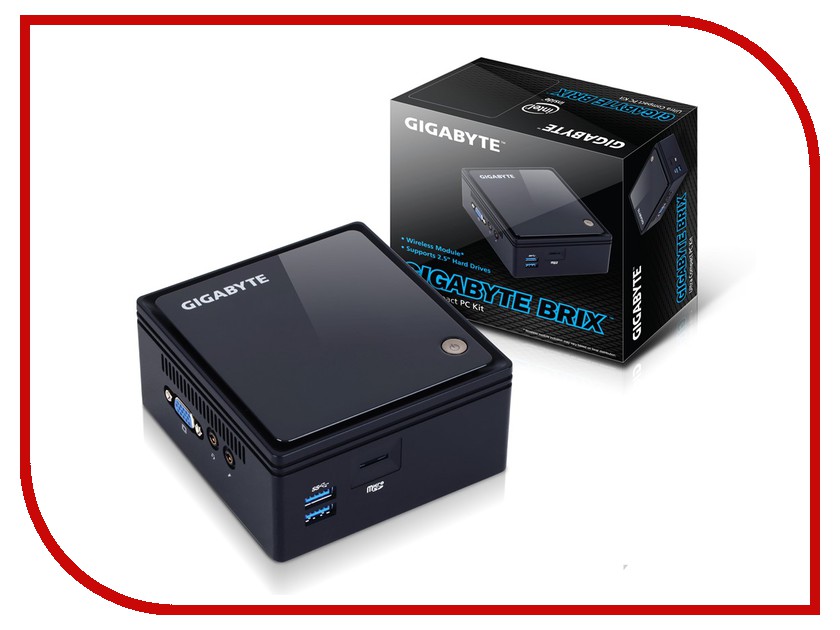 фото Настольный компьютер GigaByte BRIX GB-BACE-3160 (Intel Celeron J3160 1.6 GHz/No RAM/No HDD/No ODD/Intel HD Graphics/Wi-Fi/Bluetooth/DOS)