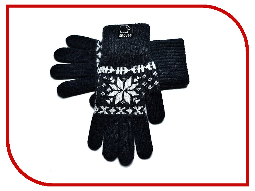 фото Теплые перчатки для сенсорных дисплеев iGloves G24 р.M Snowflake Dark Grey