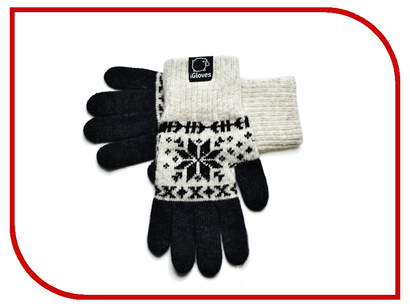 фото Теплые перчатки для сенсорных дисплеев iGloves G27 р.M Snowflake Beige