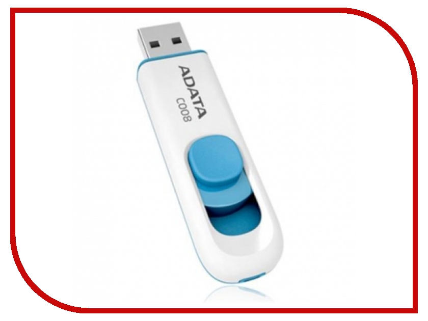 USB Flash Drive (флешка) C008  USB Flash Drive 64Gb - A-Data C008 Classic White AC008-64G-RWE