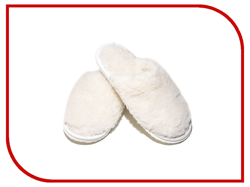 фото Тапочки Smart Textile Домашнее Тепло из овечьего меха Н520 размер 40-41 White