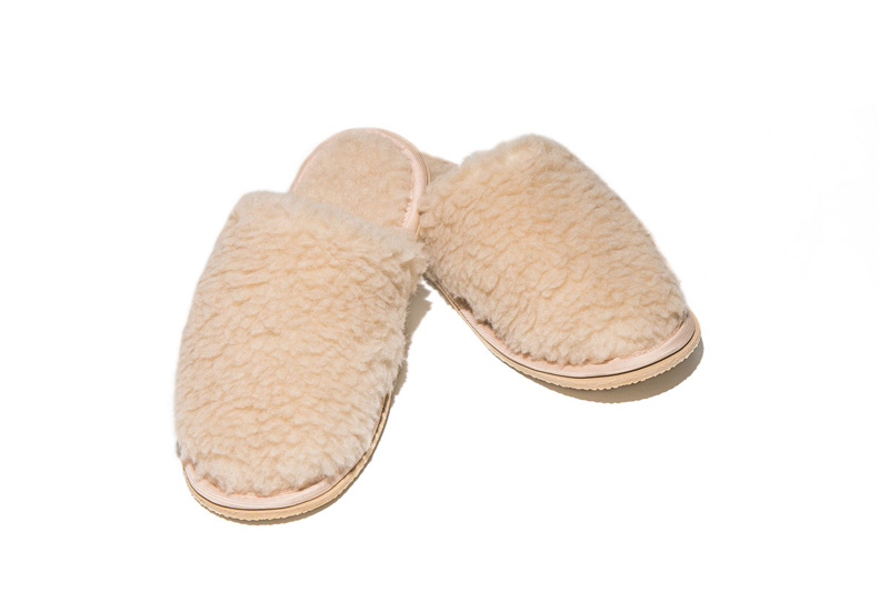 Тапочки Smart Textile Домашнее Тепло из овечьего меха Н520 размер 42-43 Beige