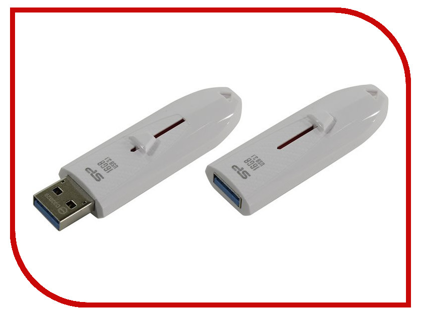 USB Flash Drive (флешка) Power Blaze B25 SP016GBUF3B25V1W USB Flash Drive 16Gb - Silicon Power Blaze B25 White SP016GBUF3B25V1W