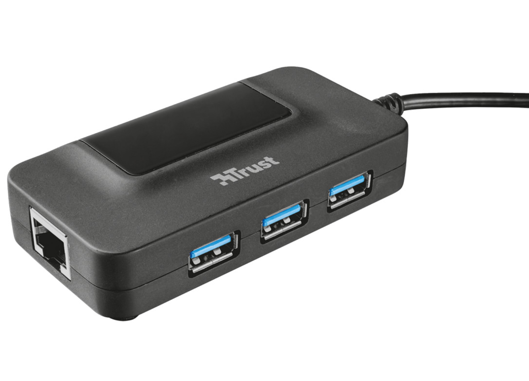 Хаб Trust Oila 3 ports USB 3.0 + Network port 20789