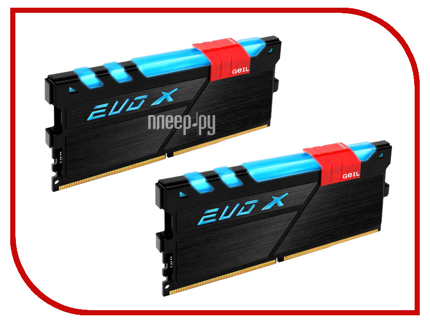 Модули памяти GEXB416GB3200C16ADC Модуль памяти GeIL EVO X DDR4 DIMM 3200MHz PC4-25600 CL16 - 16Gb KIT (2x8Gb) GEXB416GB3200C16ADC