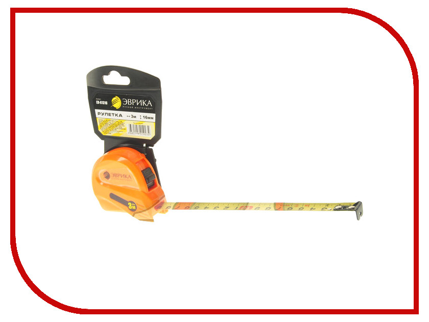 Рулетка Эврика 3m x 16mm Orange ER-61316 
Рулетка Эврика 3m x 16mm Orange ER-61316