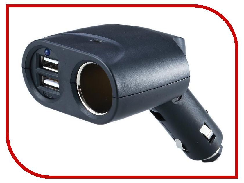 Аксессуар Разветвитель прикуривателя на 1 гнездо и 2 USB выхода WIIIX TR-04U2