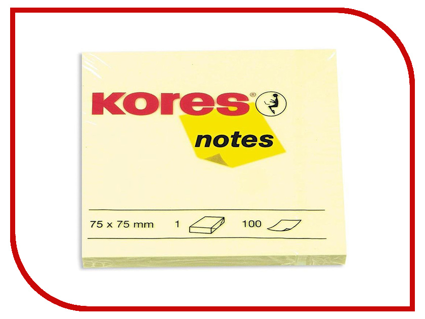 Стикеры Kores 75x75mm 100 листов Yellow 56396, 56396 
Стикеры Kores 75x75mm 100 листов Yellow 56396, 56396