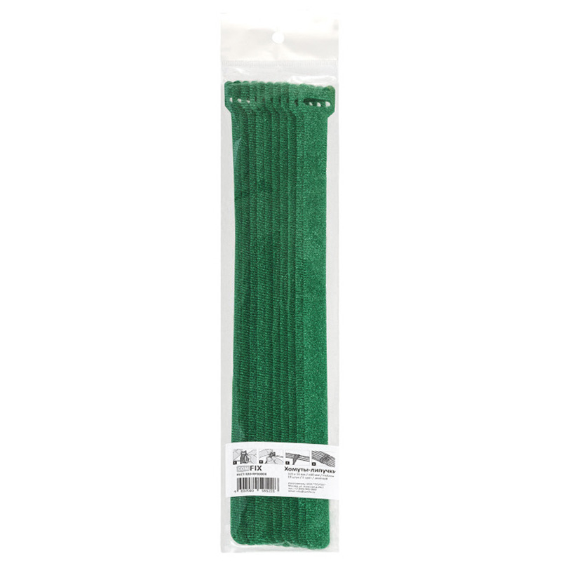 Хомуты-липучки Comfix 320x14mm 10шт Green HLCT-320-RP0000X