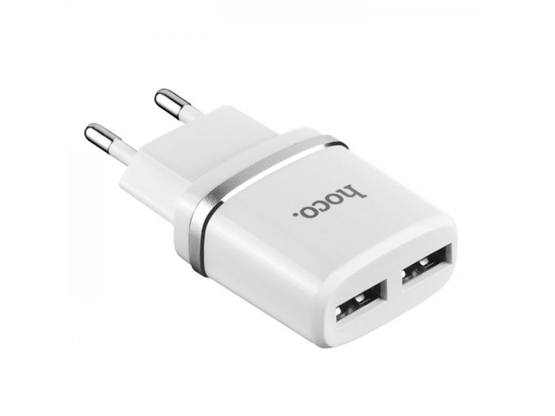 Зарядное устройство Hoco C12 Smart 2xUSB + Micro USB White