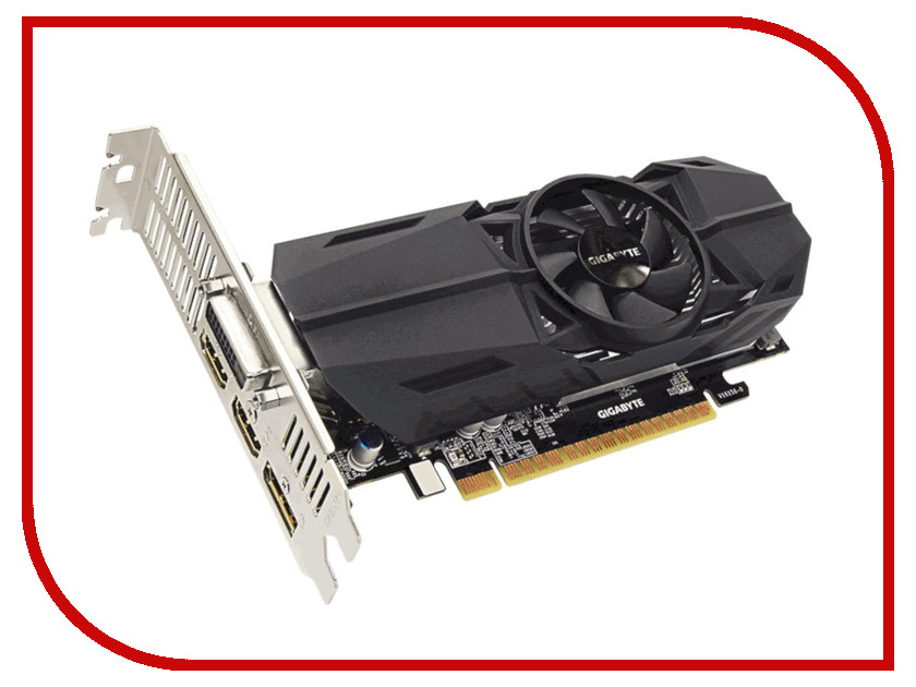 Видеокарта GigaByte GeForce GTX 1050 1354Mhz PCI-E 3.0 2048Mb 7008Mhz 128 bit DVI HDMI DP HDCP Low Profile 2G GV-N1050-2GL