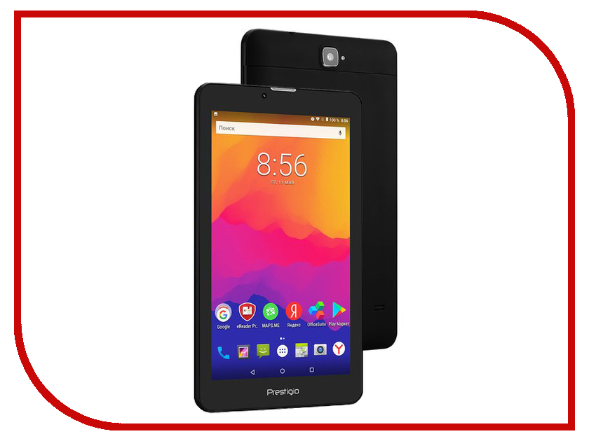 Планшет Prestigio WIZE 3637 4G Black PMT3637_4G_C_CIS (Quad Core Processor 1.3 GHz/1024Gb/8Gb/4G/Wi-Fi/Bluetooth/Cam/7.0/1024x600/Android)