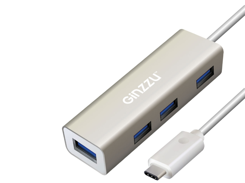 Хаб USB Ginzzu GR-518UB USB Type-C - USB 4 ports
