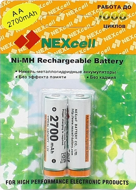 Nexcell Аккумулятор AA - NEXcell 2700 mAh Ni-MH (2 штуки) AA2700/2pack