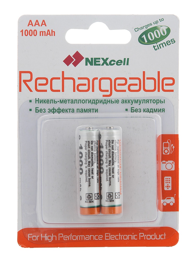 Nexcell Аккумулятор AAA - NEXcell 1000 mAh Ni-MH (2 штуки) AAA1000/2pack