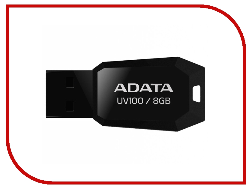 USB Flash Drive 8Gb - A-Data UV100 Classic Black AUV100-8G-RBK