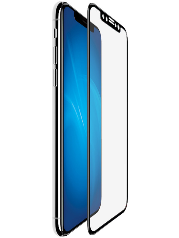 Защитное стекло Brosco для APPLE iPhone XS 3D 0.3mm Black IPXS-3D-GLASS-BLACK