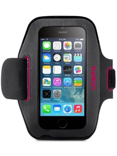 фото Чехол belkin для apple iphone 6 slim-fit armbandf8w500btc01 dark gray-pink