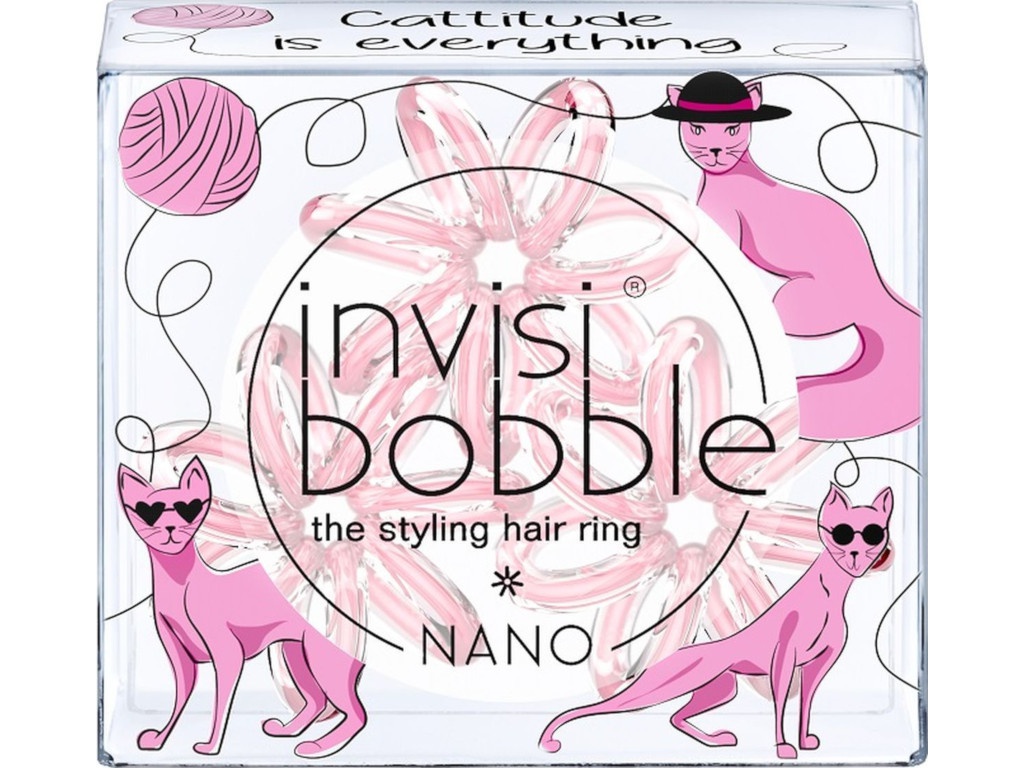 Резинки для волос Invisibobble Nano Cattitude Is Everything! 3 штуки 3079