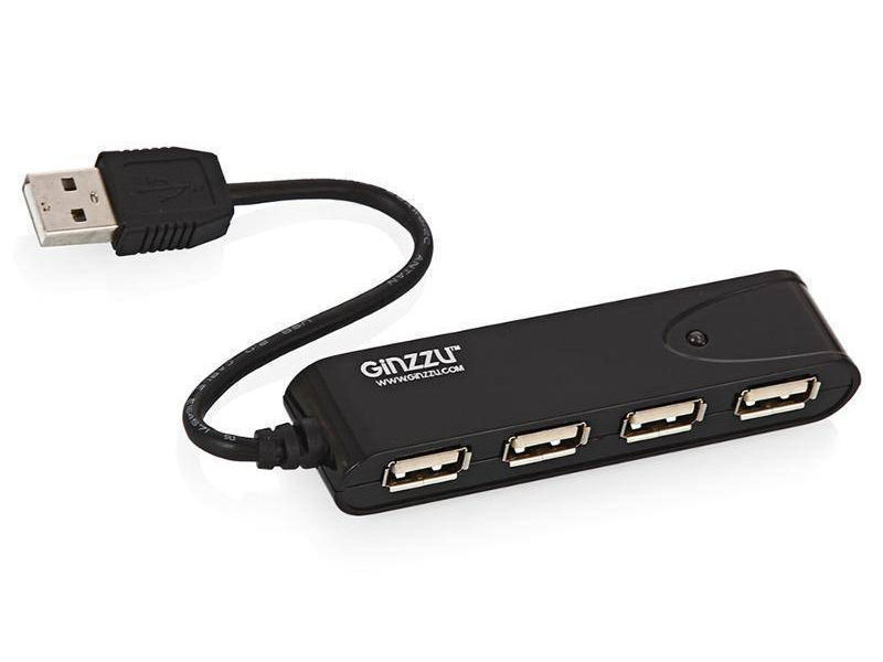 Хаб USB Ginzzu 4xUSB 2.0 GR-424UB Black