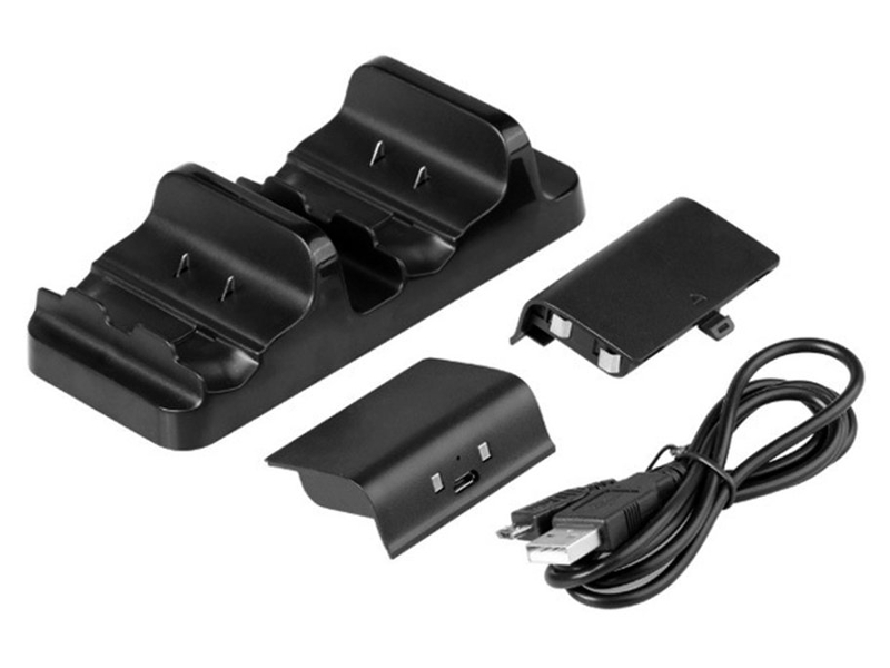 фото Зарядное устройство dobe tyx-532s/x dual charging stantion + battery pack 600mah black для xbox one s