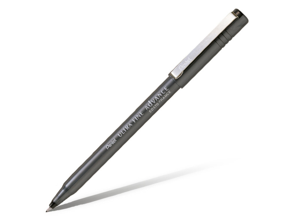 Ручка капилярная Pentel Ultra Fine Advance одноразовая 0.6mm корпус Black, стержень Black SD570-A Ручка капилярная Pentel Ultra Fine Advance одноразовая 0.6mm корпус Black, стержень Black SD570-A