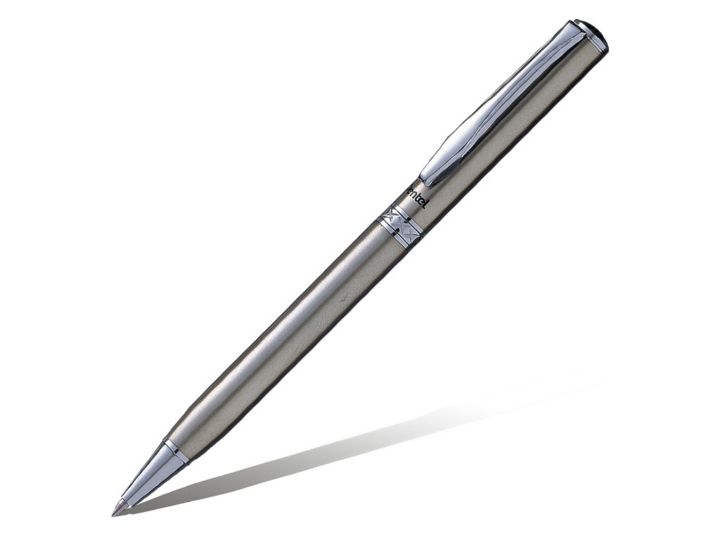 Ручка шариковая Pentel Sterling 0.8mm корпус Silver, стержень Black B810-A