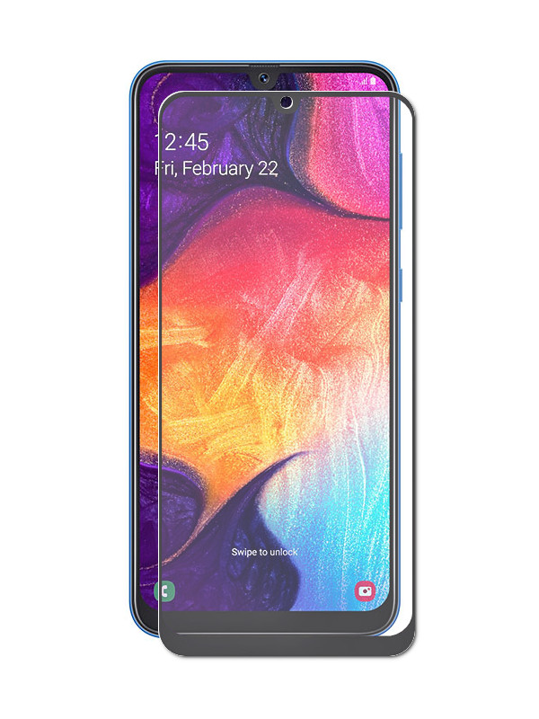 Аксессуар Защитное стекло для Samsung Galaxy A50 2019 LuxCase 2.5D FG Black Frame 78049