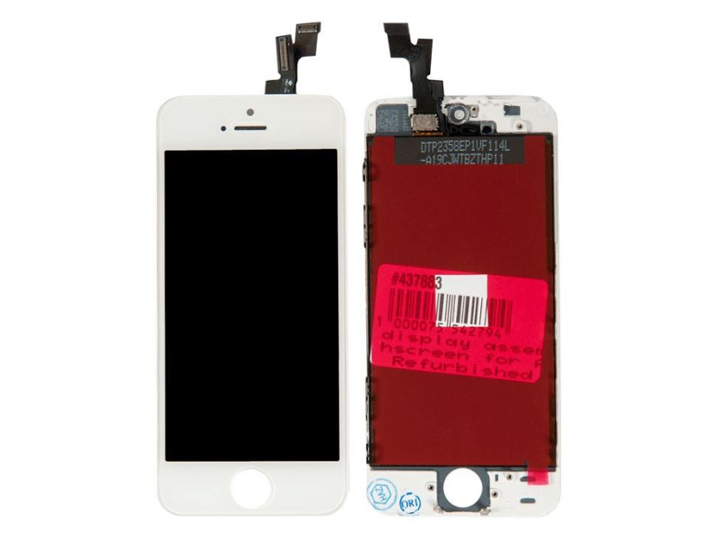 Дисплей RocknParts для APPLE iPhone 5S в сборе с тачскрином Refurbished White 437883