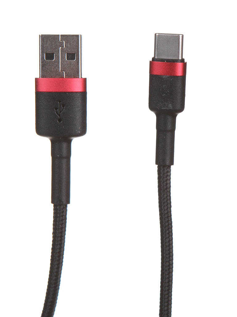 Аксессуар Baseus Cafule USB - Type-C 3A 1m Red-Black CATKLF-B91