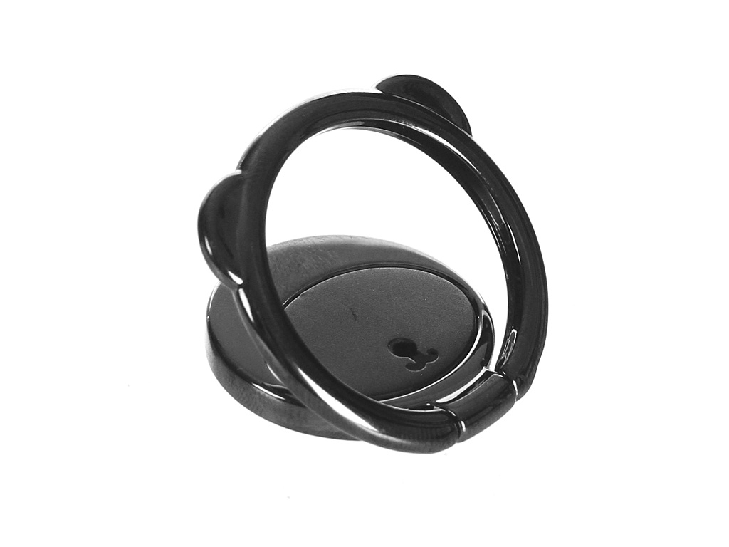 фото Попсокет кольцо-держатель baseus bear finger metal ring grip stand holder black subr-01