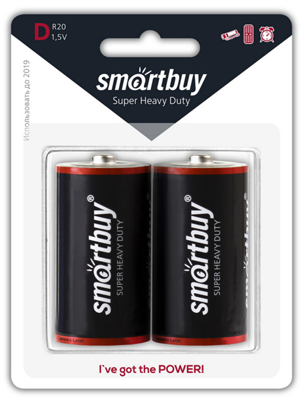 Батарейка D - SmartBuy R20 SBBZ-D02B (2 штуки)