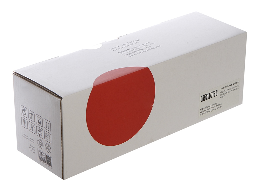 Картридж Sakura SACRG716C/CB541A Blue для HP Color LJ CM1312MFP/CP1215/CP1515/CP1518/Canon i-Sensys LBP 5050/MF8030CN/8050CN, SACRG716C/CB541A
Картридж Sakura SACRG716C/CB541A Blue для HP Color LJ CM1312MFP/CP1215/CP1515/CP1518/Canon i-Sensys LBP 5050/MF8030CN/8050CN, SACRG716C/CB541A