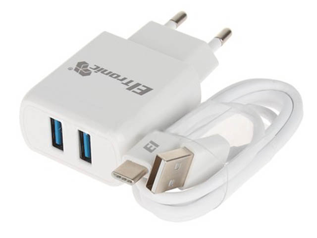 Зарядное устройство Eltronic Faster Type-C 3.1A 2xUSB в коробке White 5656 fitter faster funnier football