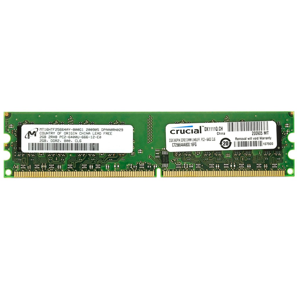 Crucial PC2-6400 DIMM DDR2 800MHz - 2Gb CT25664AA800
