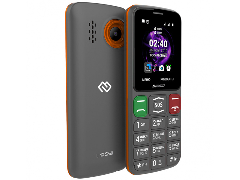 Сотовый телефон DIGMA Linx S240 Grey-Orange