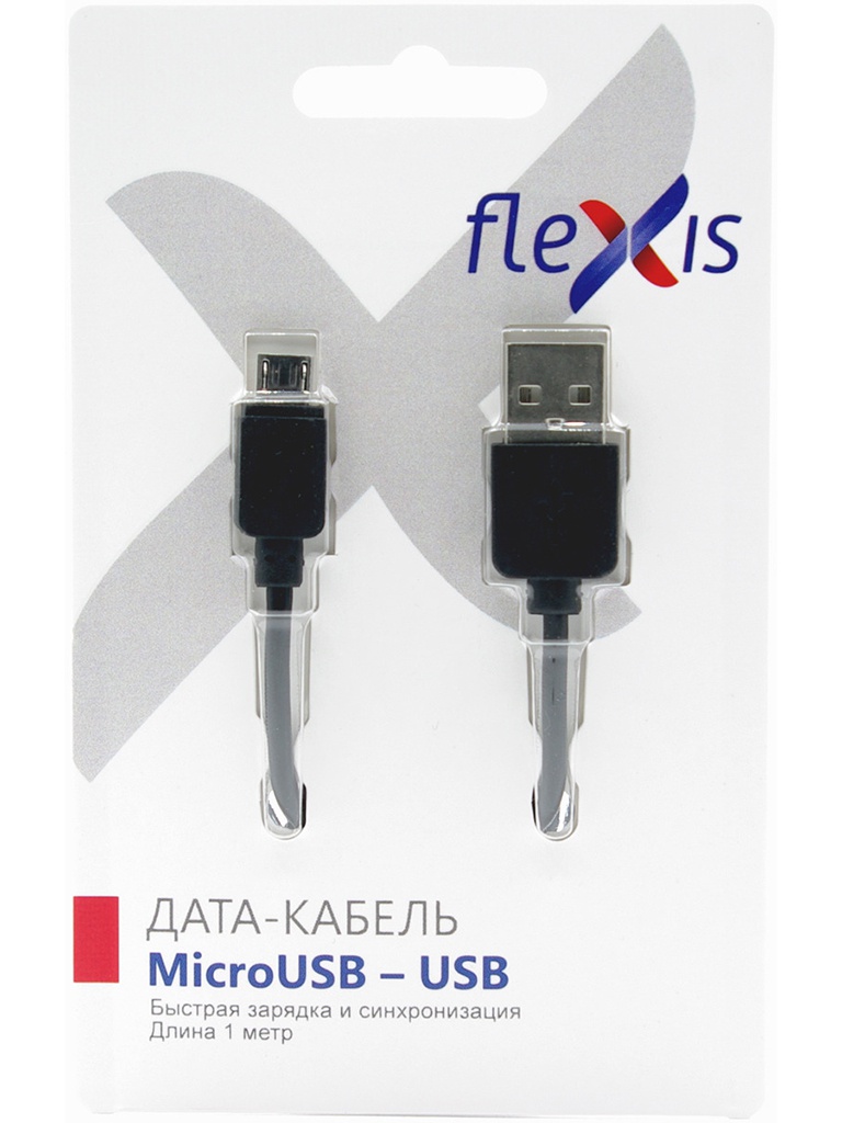 Аксессуар Flexis Simple USB - MicroUSB 1m Black FX-CAB-SMU-BL