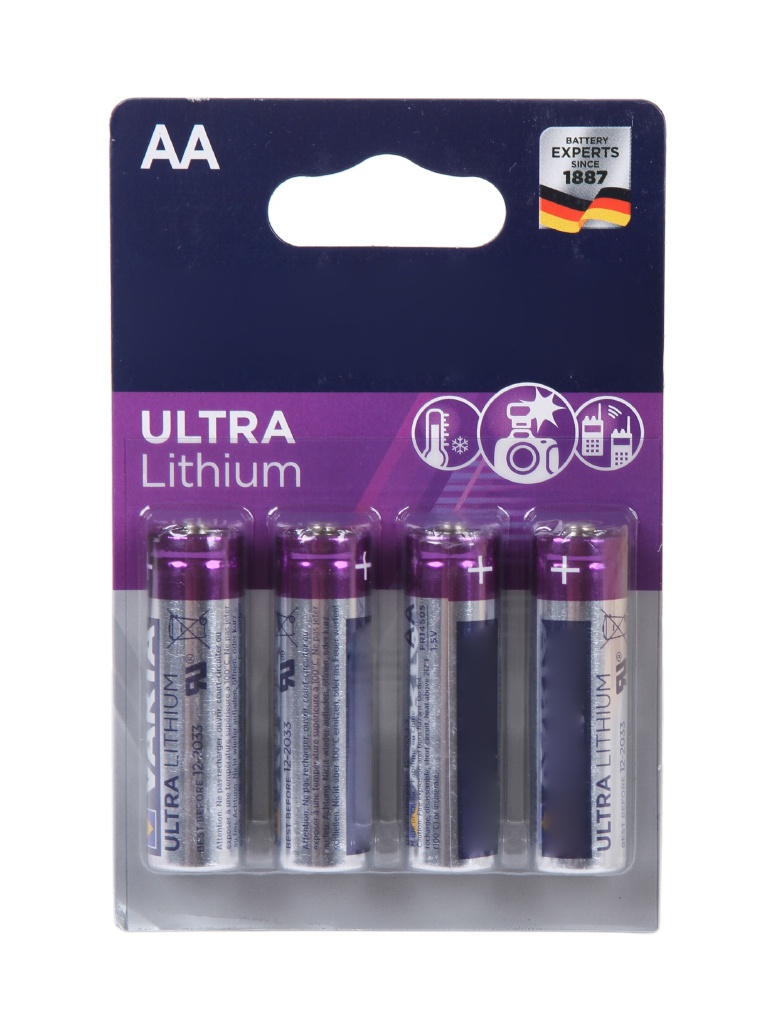Батарейка AA - Varta Ultra Lithium FR6 (4 штуки) VR FR6/4BL UT