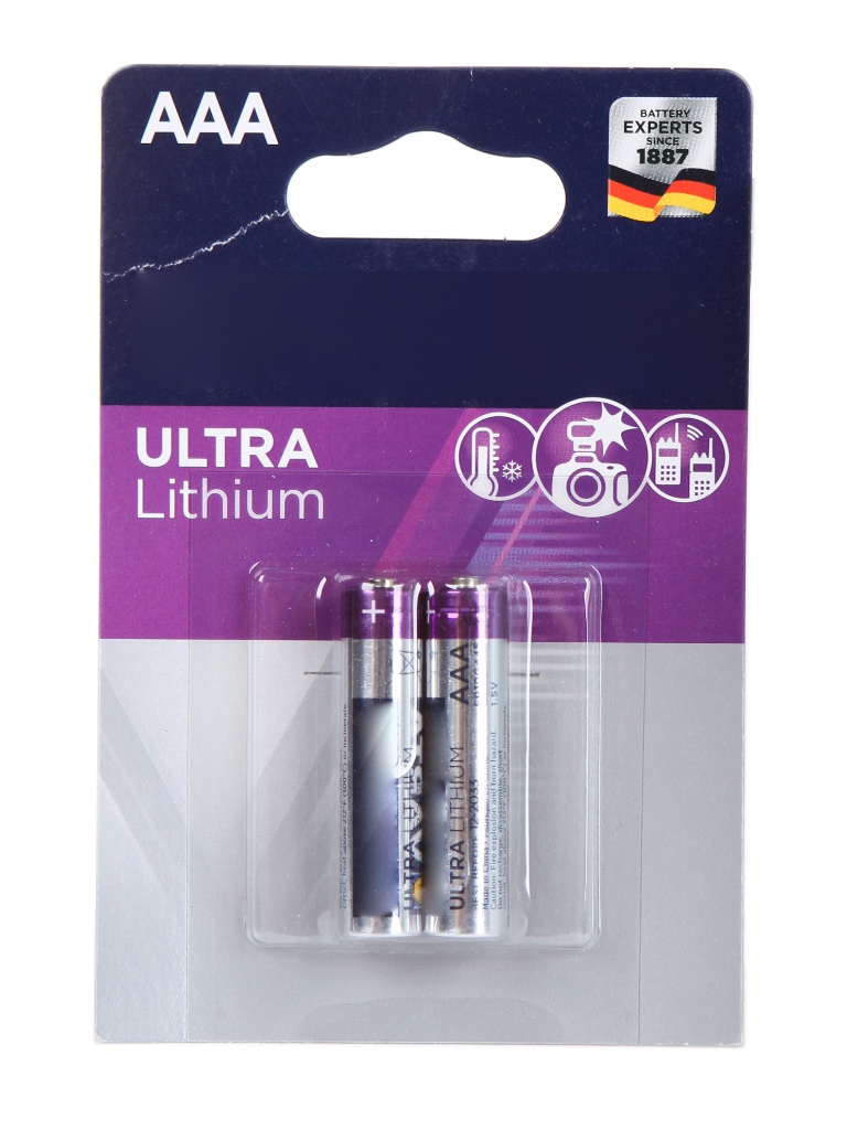 Батарейка AAA - Varta Ultra Lithium FR03 (2 штуки) VR FR03/2BL UT