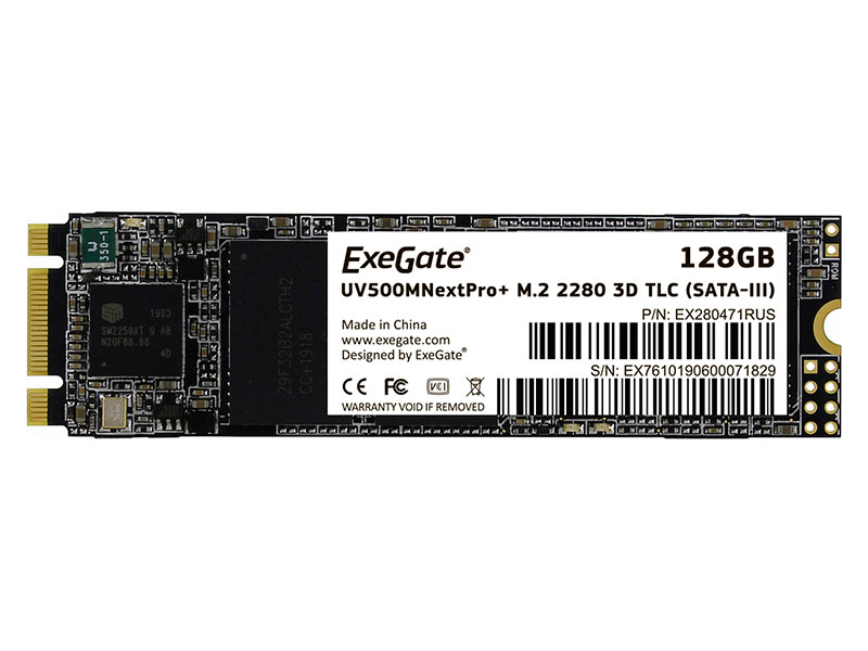 Твердотельный накопитель ExeGate SSD UV500MNextPro+ 128Gb EX280471RUS, UV500MNextPro+ EX280471RUS
Твердотельный накопитель ExeGate SSD UV500MNextPro+ 128Gb EX280471RUS, UV500MNextPro+ EX280471RUS