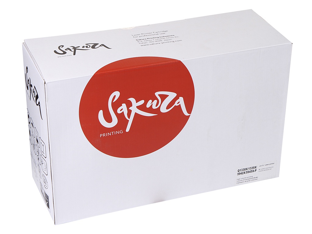 Картридж Sakura SAQ1338X/1339X/5942X/5945X-P Black для HP LaserJet 4200/4250/4300/4350/4345 18000k, SAQ1338X/1339X/5942X/5945X-P
Картридж Sakura SAQ1338X/1339X/5942X/5945X-P Black для HP LaserJet 4200/4250/4300/4350/4345 18000k, SAQ1338X/1339X/5942X/5945X-P