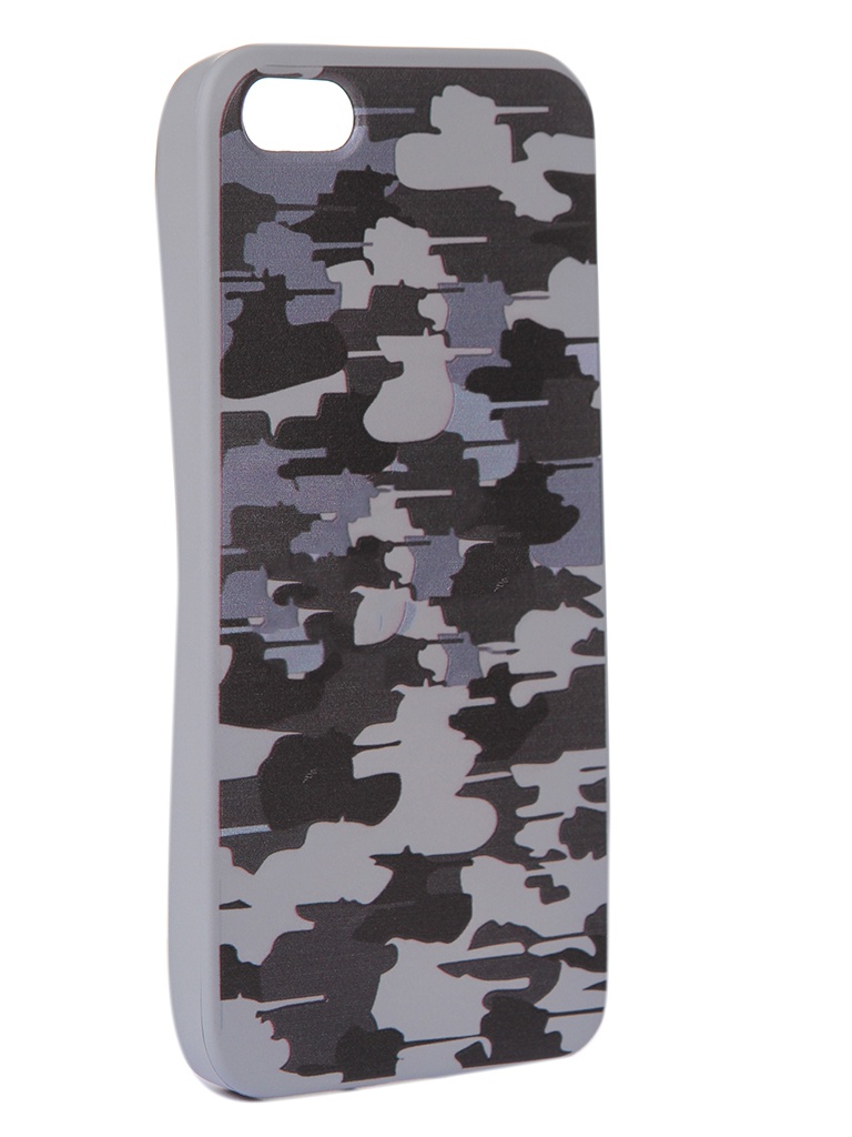 Чехол Krutoff для APPLE iPhone 5/5S/SE Pattern Military Grey 10306
